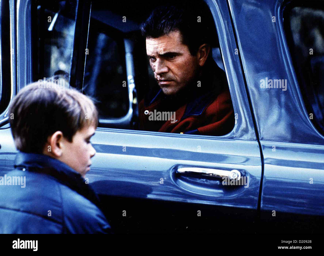 Der Mann Ohne Gesicht  Man Without Face,  Nick Stahl, Mel Gibson Der kleine Chuck (Nick Stahl) traeumt davon, die Stock Photo