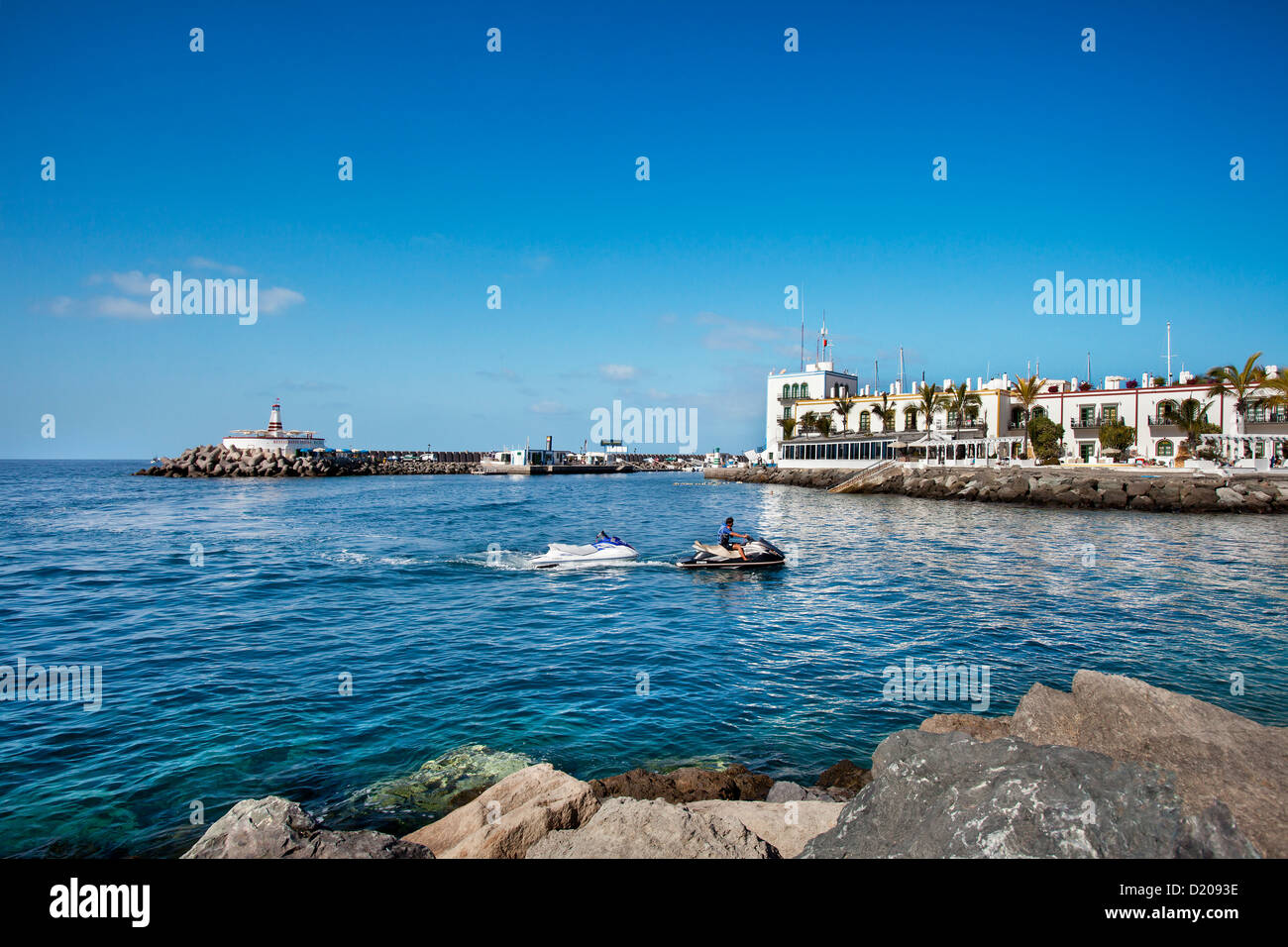View of the seaport Puerto de Mogan, Gran Canaria, Canary Islands, Spain, Europe Stock Photo