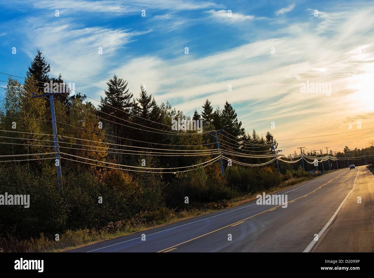 Rural highway, Maine, USA Stock Photo