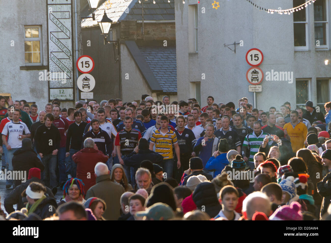 Kirkwall Uppies in the Ba game, Orkney isles Stock Photo