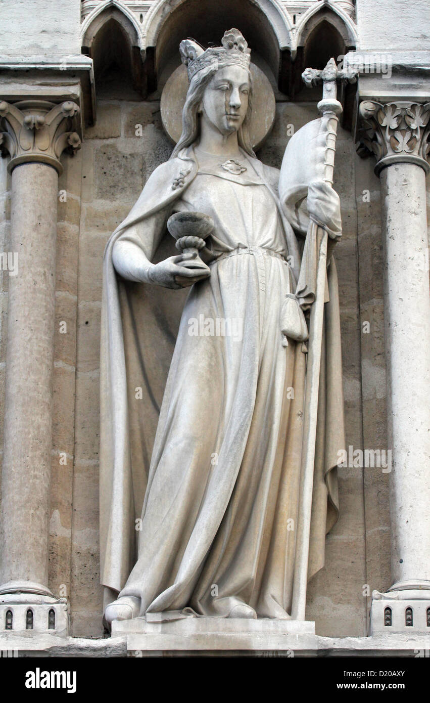 Allegories, The Church, Notre Dame Cathedral, Paris Stock Photo