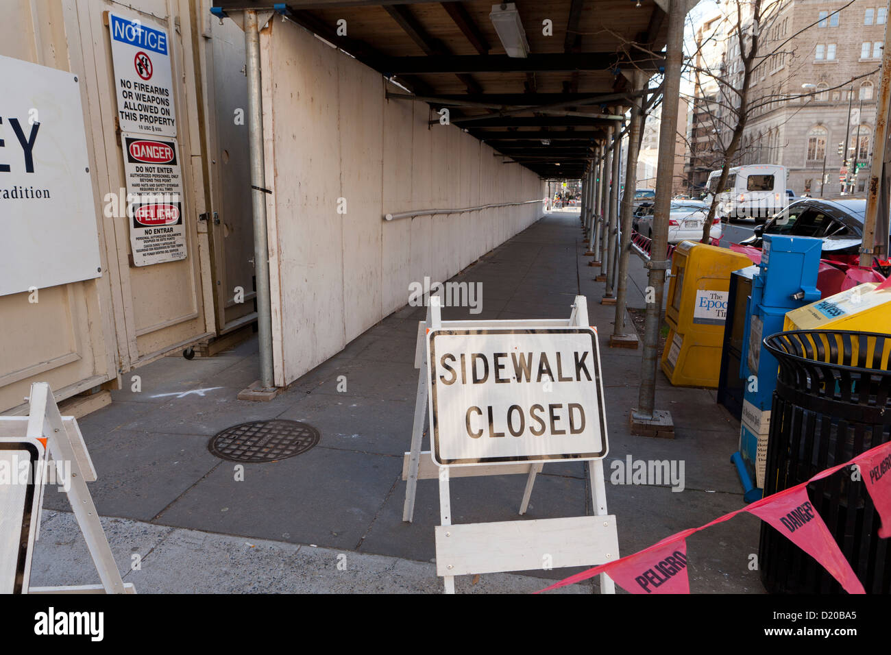 Closed sidewalk Stock Photo