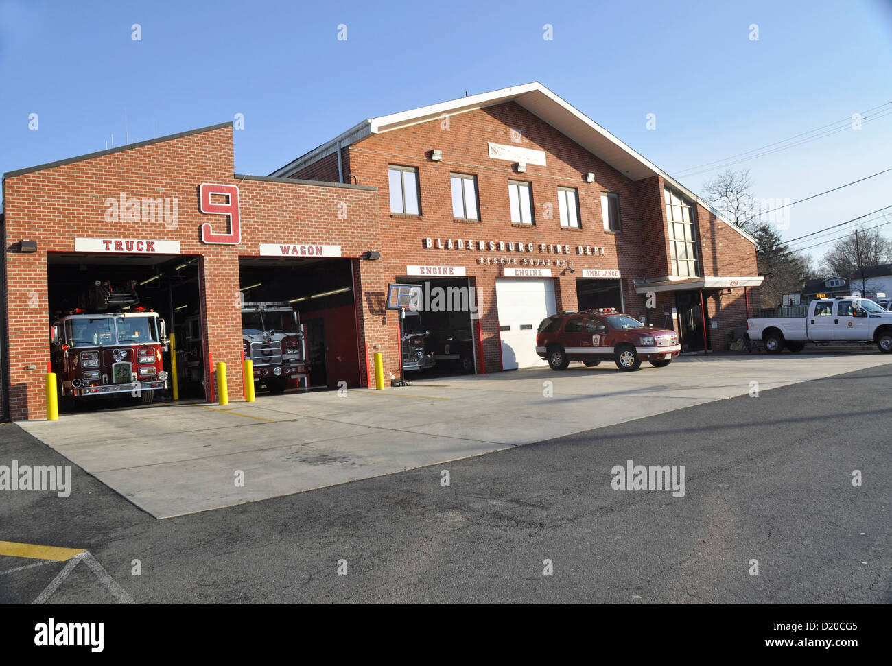 The Bladensburg Fire Department in Bladensburg, Maryland Stock Photo