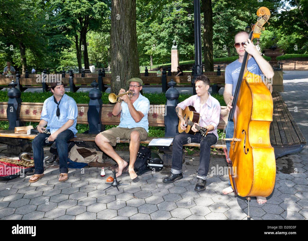 Tin Pan Jazz Band performing in Central Park, New York City, USA Stock