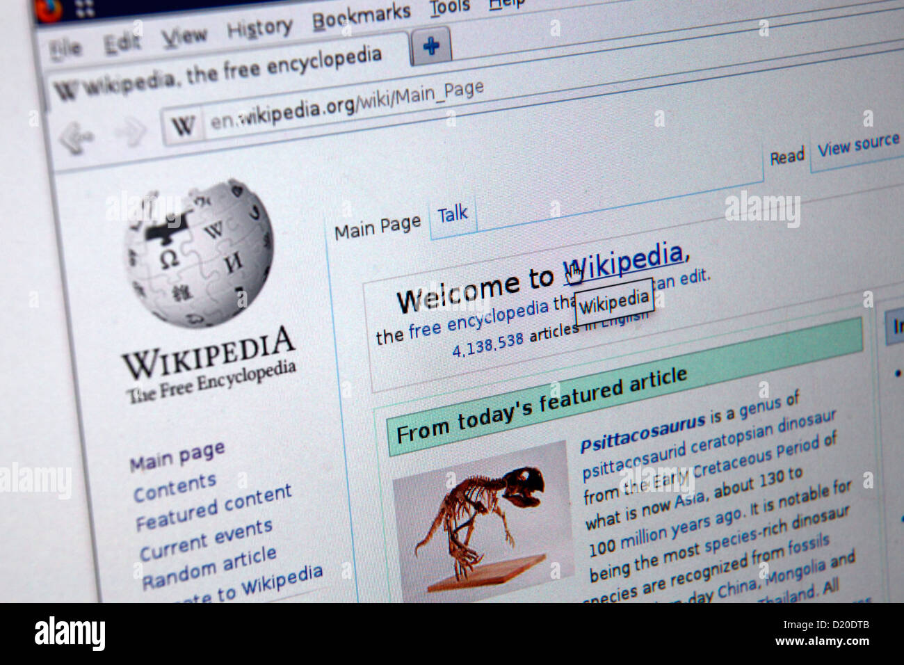 Wikipedia - English Language site Stock Photo - Alamy