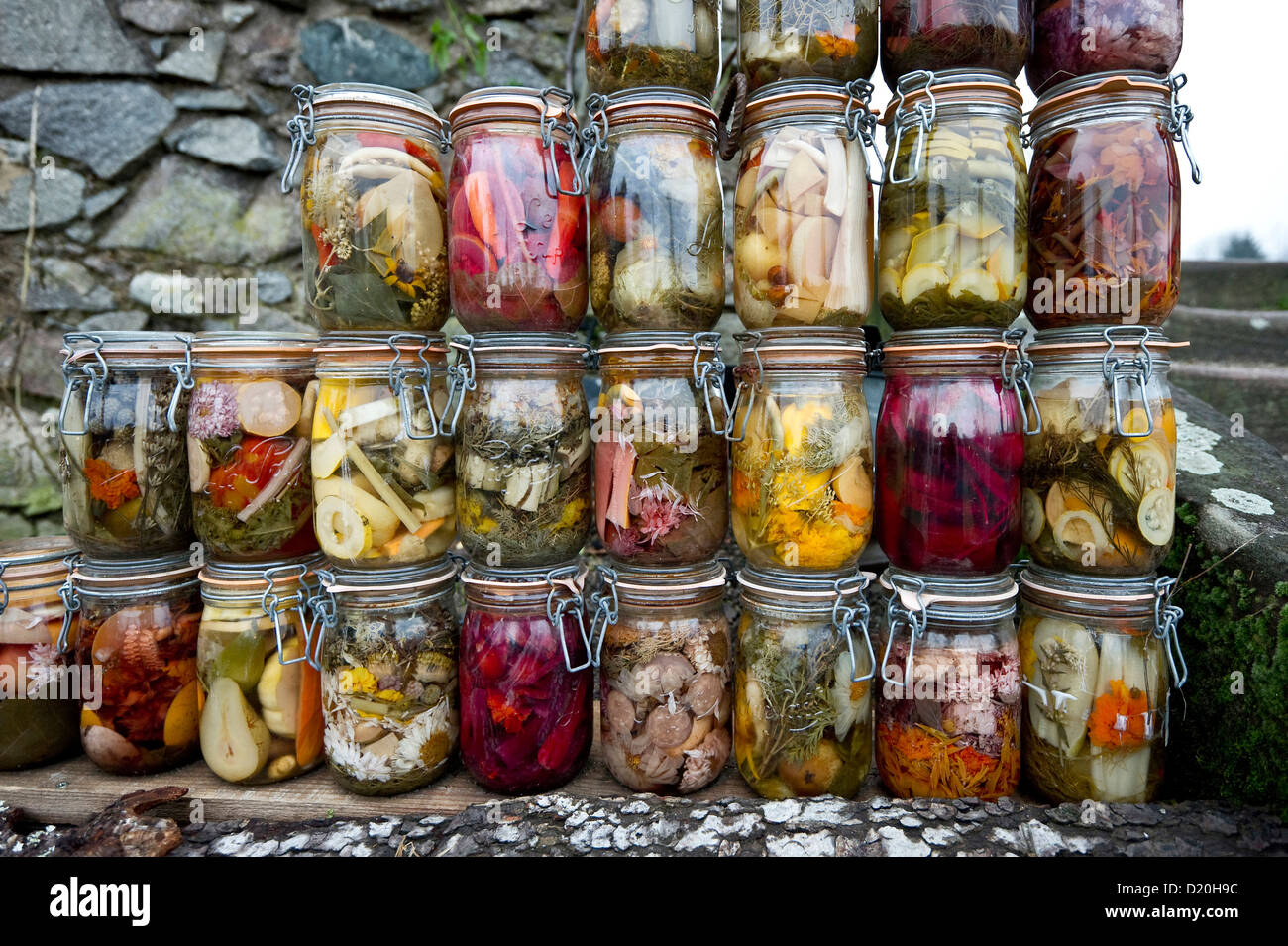 Preserving jars with fruit and vegetables Stock Photo Alamy