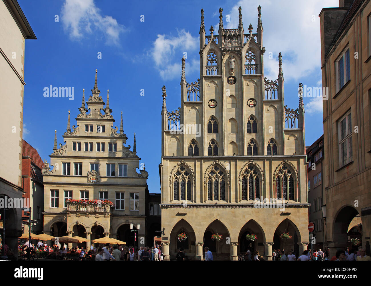 Germany, North Rhine Westphalia, Münster, historical buildings, Town Hall at Prinzipalmarkt Stock Photo