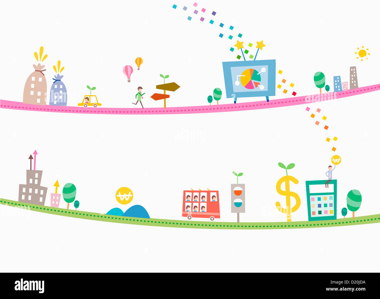 illustration of modern society and technology Stock Photo - Alamy