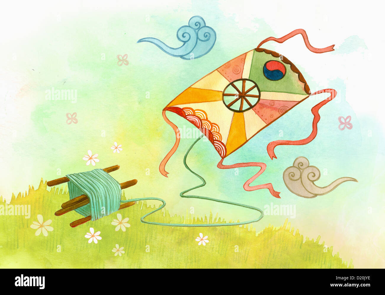 Korean traditional kite Stock Photo Alamy