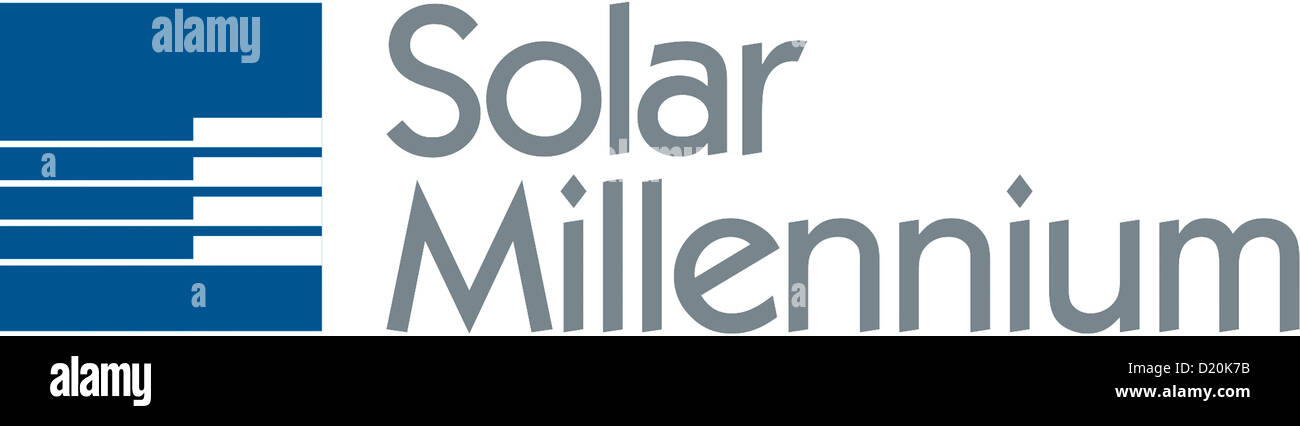 Logo of the German enterprise Solar Millennium AG based in Erlangen. Stock Photo