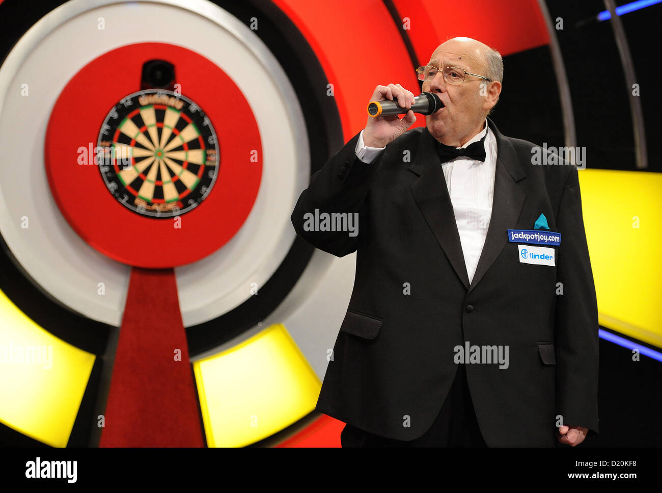 09.01.2013 Frimley Green, England. Darts Master of Ceremonies Martin