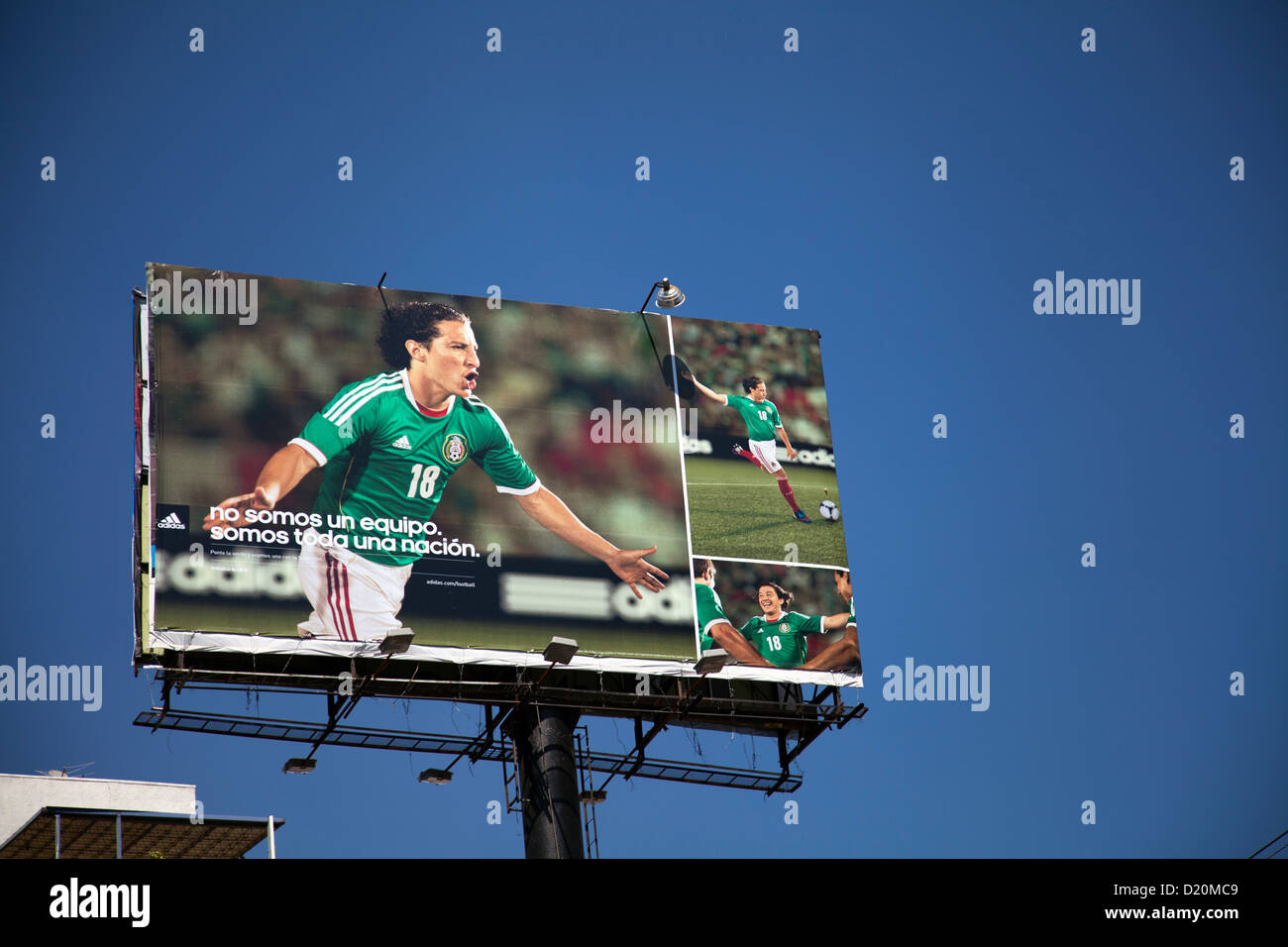 Adidas Billboard with Andres Guardado Footballer in Mexico Stock Photo
