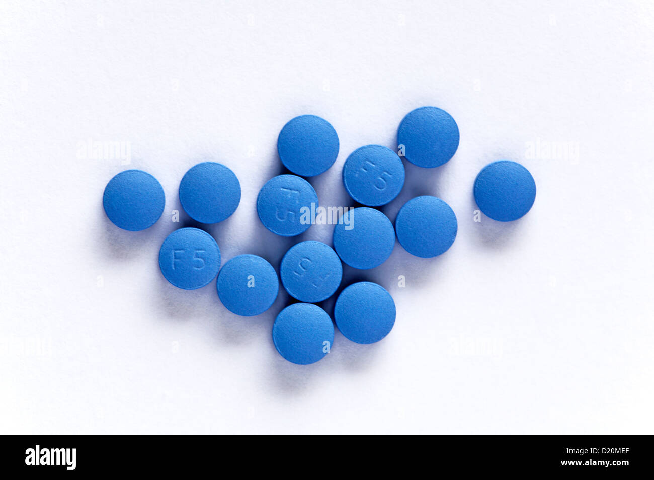 Finasteride tablets used in the treatment and control of benign enlargement of the prostate in men. Stock Photo