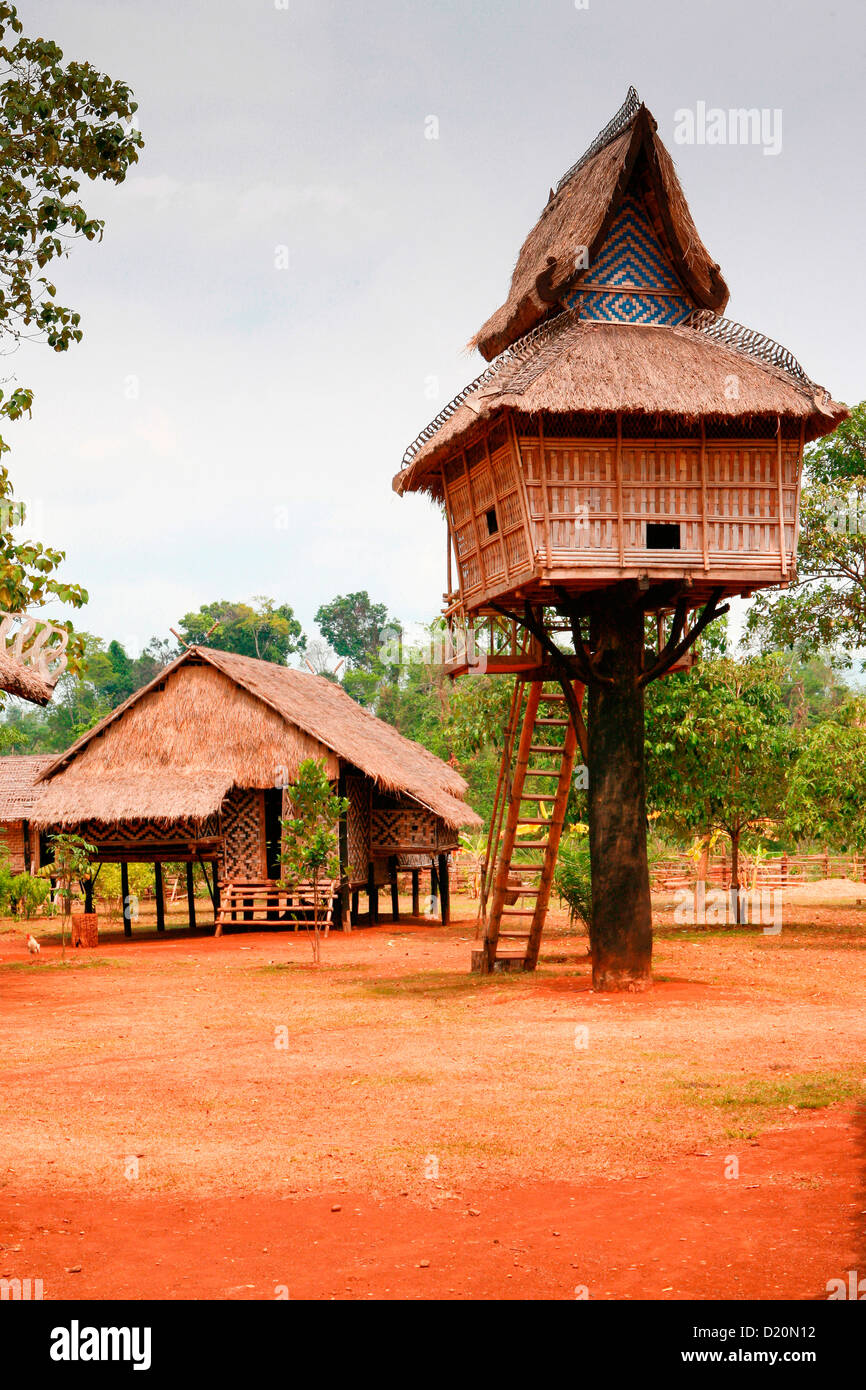A traditional Katu tribal village near Phasoume on the Bolaven Plateau in Champasak Province