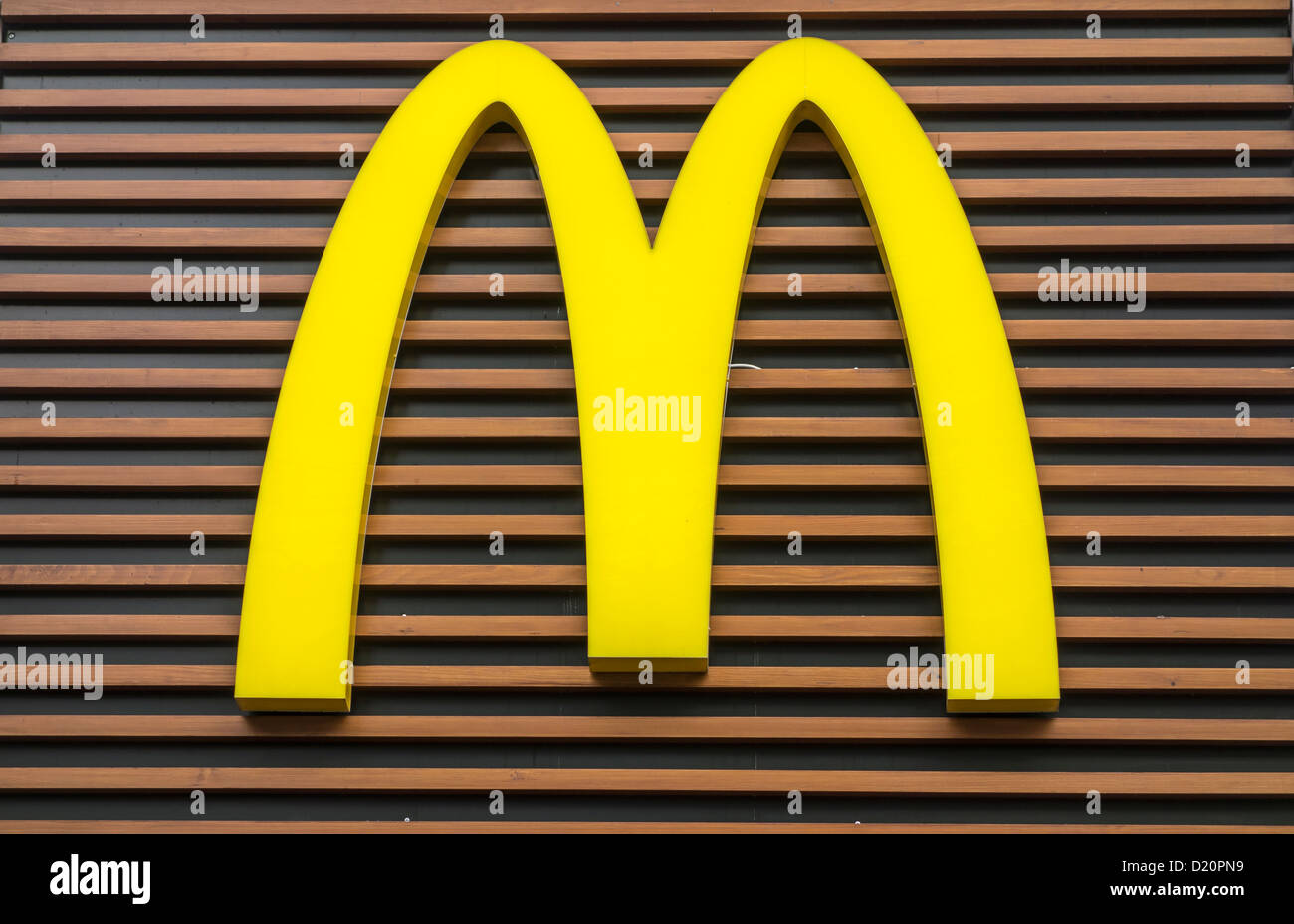 McDonald's logo on the wall Stock Photo