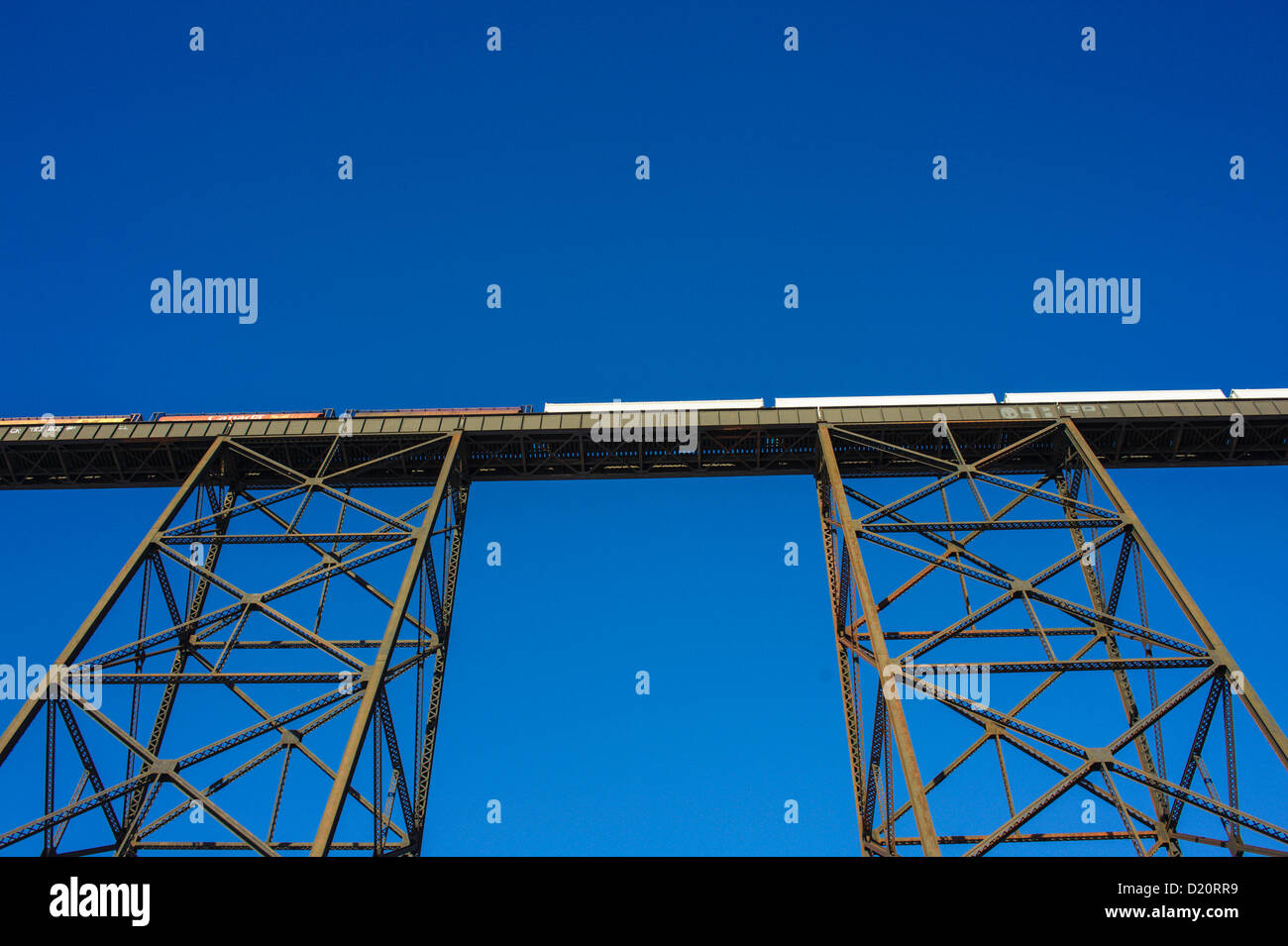 Lethbridge High Level Rail bridge crossing the Old Man River Stock Photo Alamy