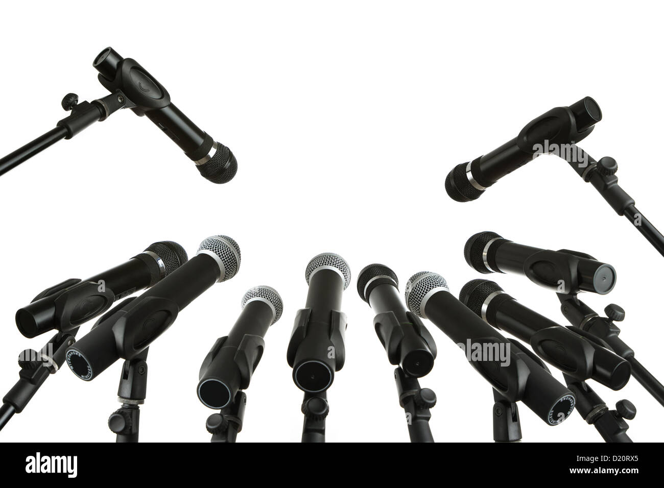 Set of microphones isolated on white background Stock Photo Alamy