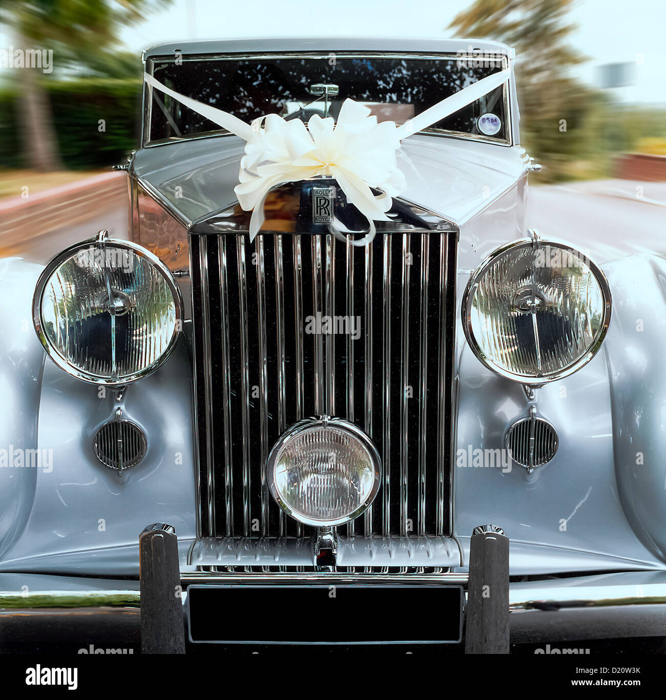Front of a Rolls-Royce classic wedding car Stock Photo