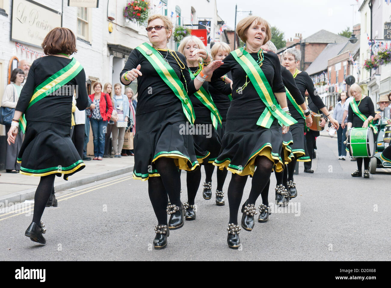 The Southwell Folk Festival 2012 with female morris dancers Stock Photo