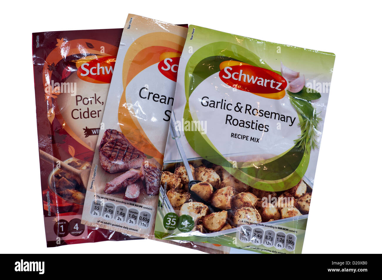 Sachets Of Schwartz Food Mixes Stock Photo