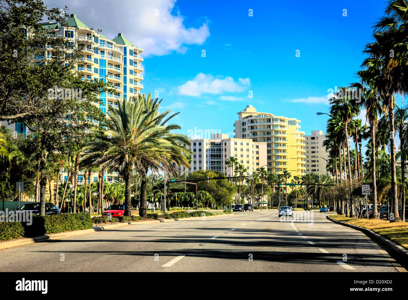 US41 N Tamiami Trail in downtown Sarasota Florida Stock Photo Alamy