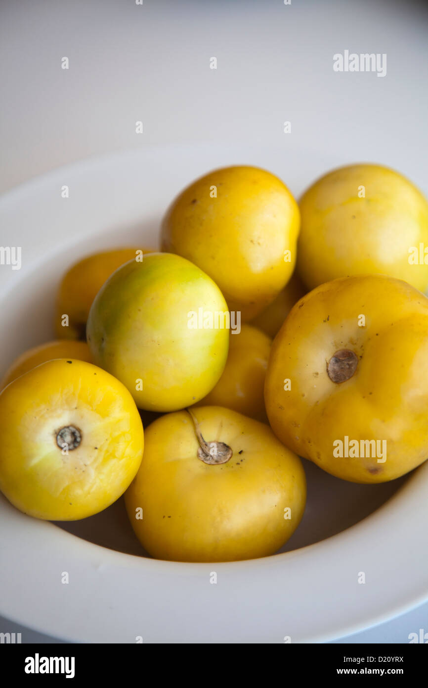 Whole Tomatillo Manzana from Mexico Stock Photo