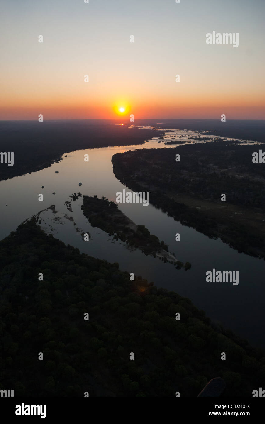 Aerial view of the Zambezi river Stock Photo