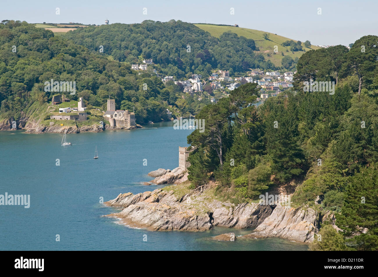 On the south Devon coast where the River Dart emerges into the English ...