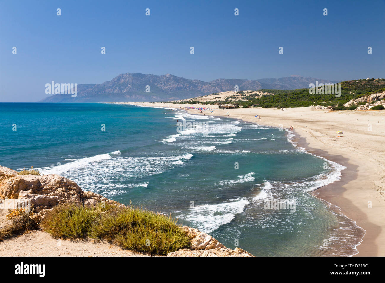 Sandy beach of Patara, lycian coast, Mediterranean Sea, Turkey Stock Photo