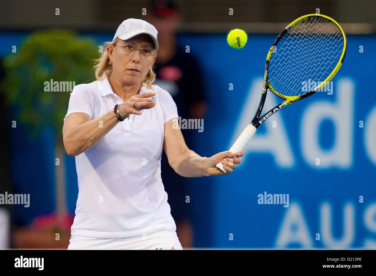 09.01.2013. Adelaide, Australia. MARTINA NAVRATILOVA - Action from Day 2 of  the World Tennis Challenge played at Memorial Drive, Adelaide, South  Australia, Wedneday, January 9th, 2013 Stock Photo - Alamy