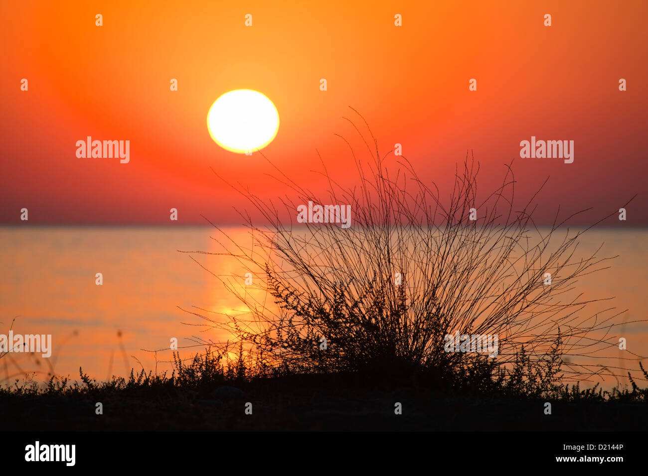 Sunrise on the beach, Cirali, lycian coast, Mediterranean Sea, Turkey, Asia Stock Photo
