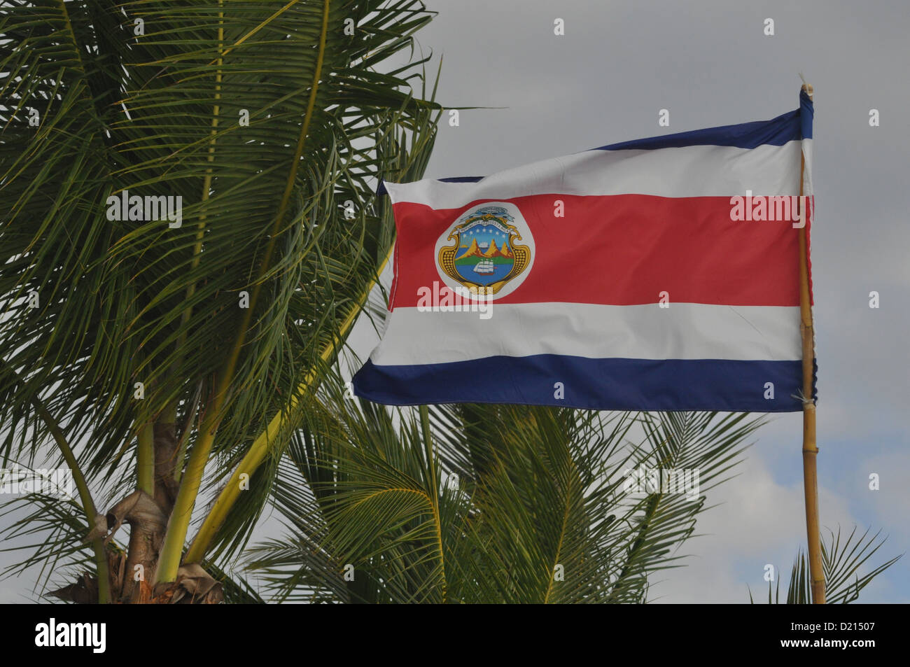 Santa Teresa, Costa Rica, Costa Rican flag Stock Photo