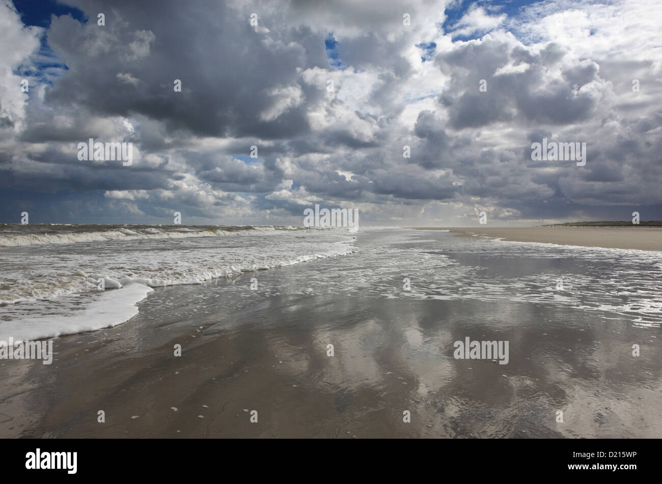 Sea and clouds, Spiekeroog Island, Lower Saxon Wadden Sea National Park, Lower Saxony, Deutschland Stock Photo