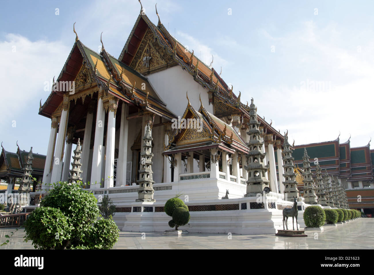 Wat Suthat temple , An old Buddhist temple in Bangkok , Thailand Stock Photo