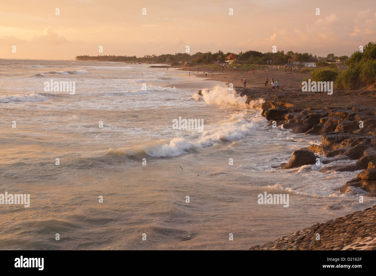 BALI FEBRUARY 5.. Wave surf at sunset on echo beach on February 5