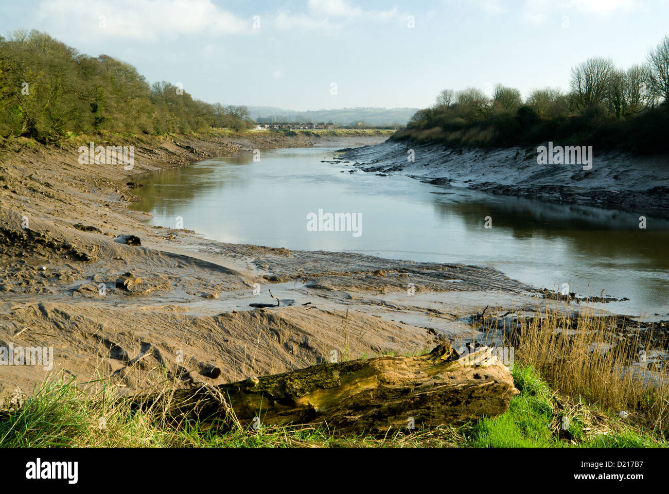 lower usk valley  between caerleon and newport monmouthshire south wales uk Stock Photo