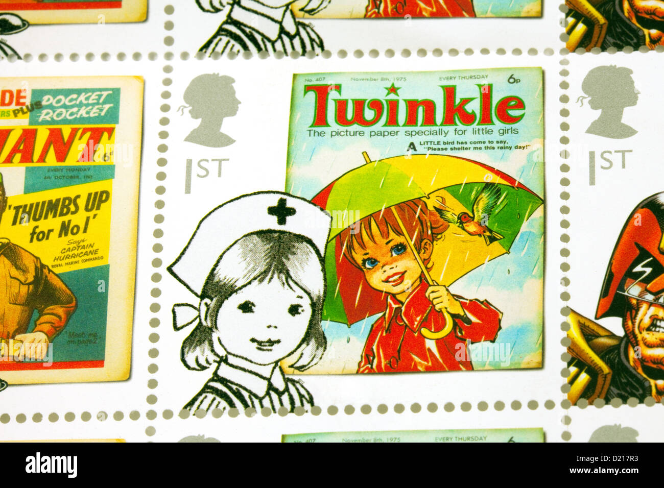 2014 Classic Childrens TV mint postage stamps 12 x 1st Class Royal Mail self-adhesive stamps