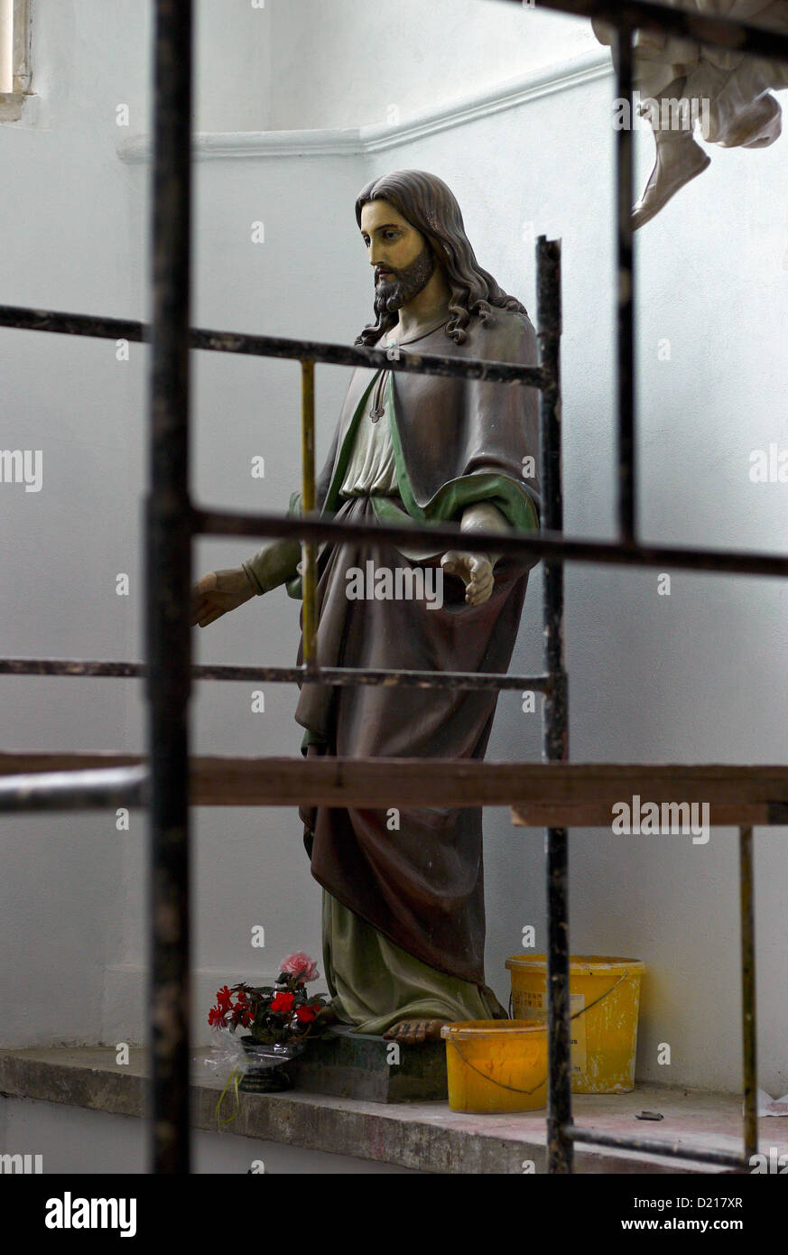 Wroclaw, Poland, Jesus statue in a chapel in the Church of St. Elisabeth Stock Photo