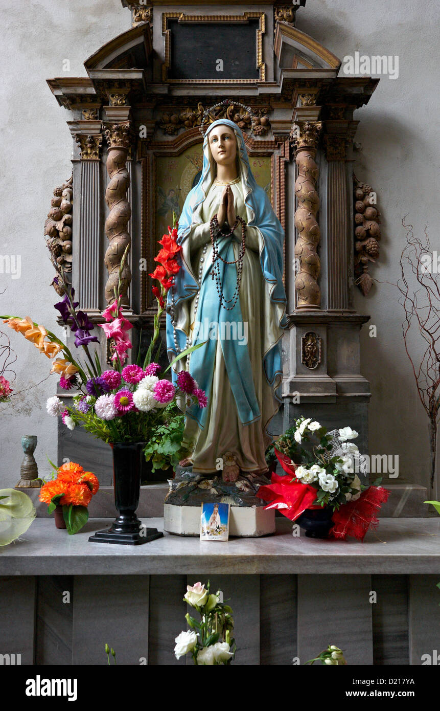 Wroclaw, Poland, the statue of Mary in a chapel of the Church of St. Elisabeth Stock Photo