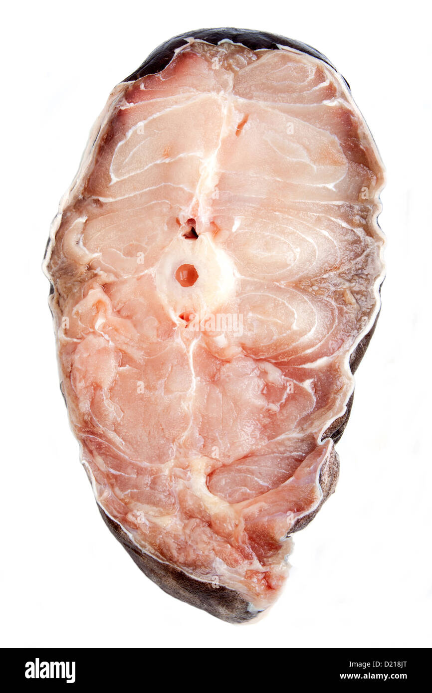 Catfish steak isolated on white Stock Photo - Alamy