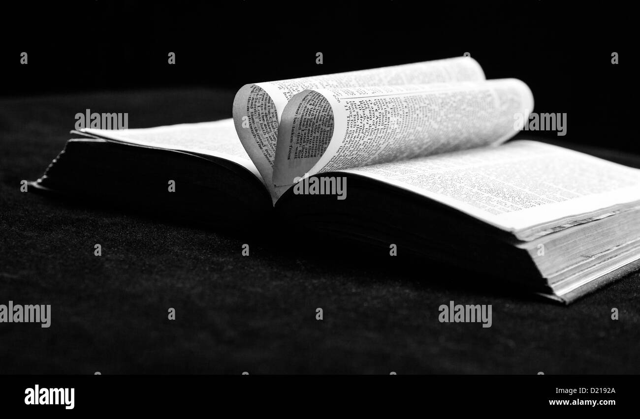 The Bible, the book of Love. Stock Photo
