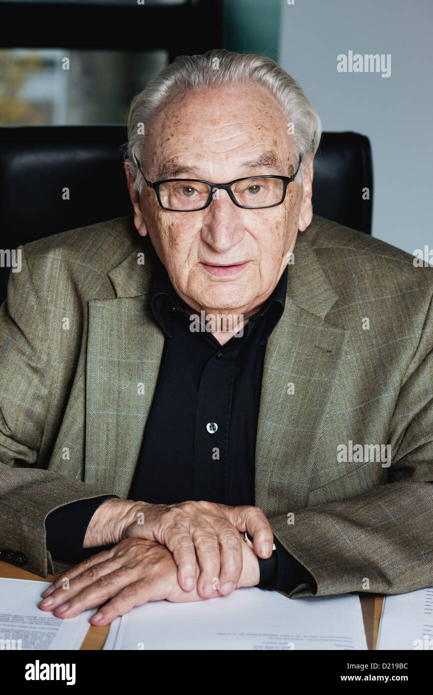 Berlin, Germany, Egon Bahr, SPD, in his office at the Willy-Brandt-Haus Stock Photo