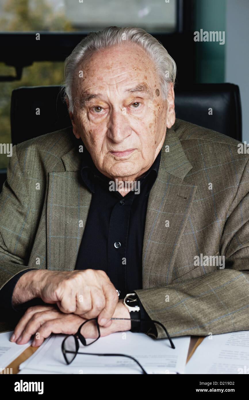 Berlin, Germany, Egon Bahr, SPD, in his office at the Willy-Brandt-Haus Stock Photo