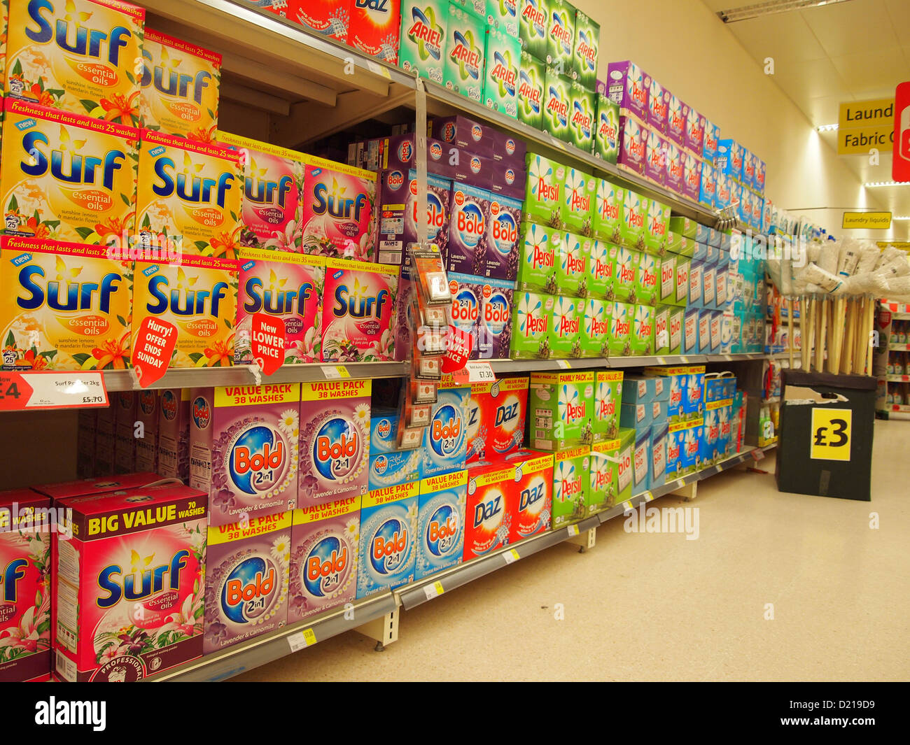 Inside a modern English supermarket in Weston super Mare, England Stock