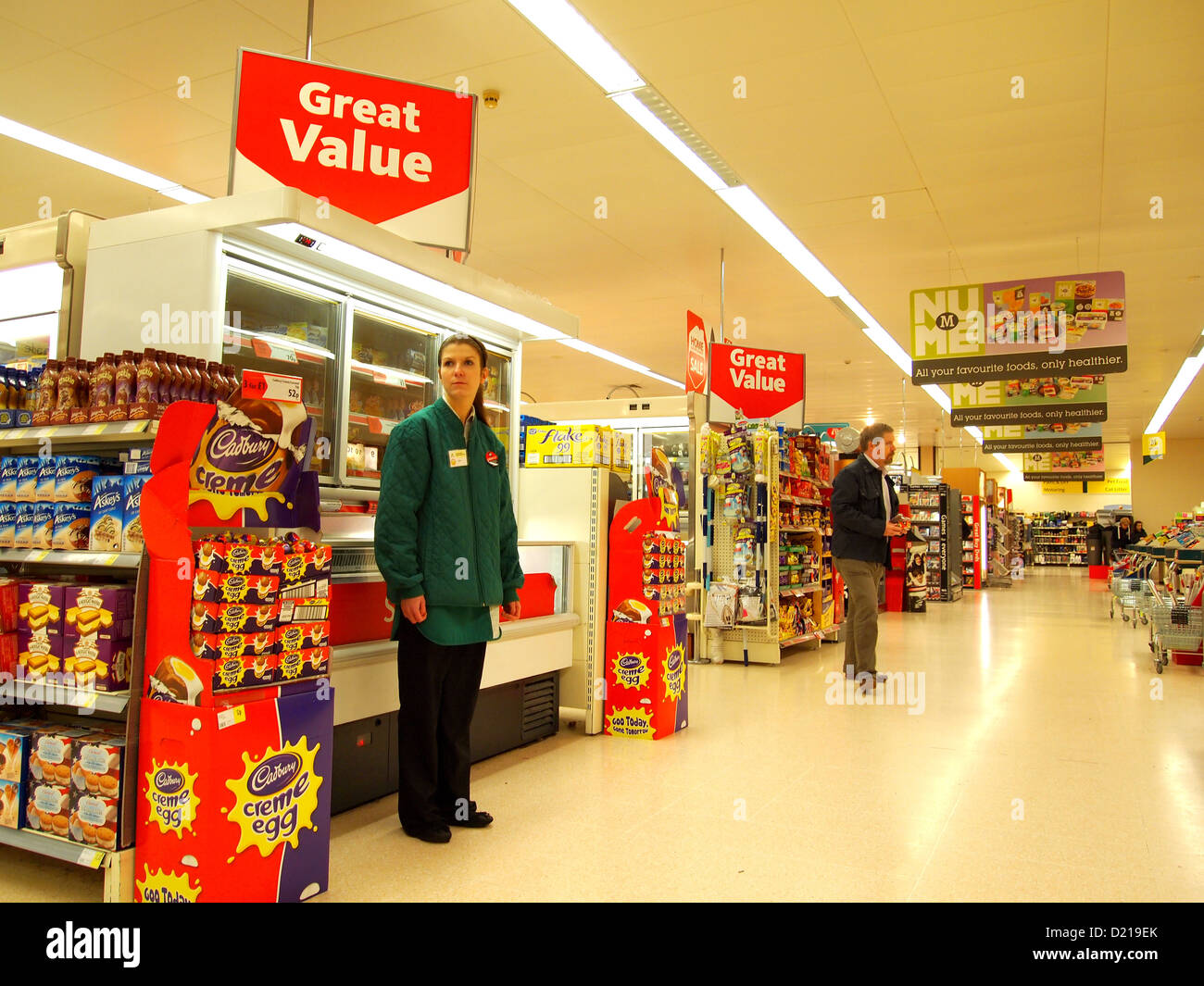 Inside a modern English supermarket in Weston super Mare, England, with