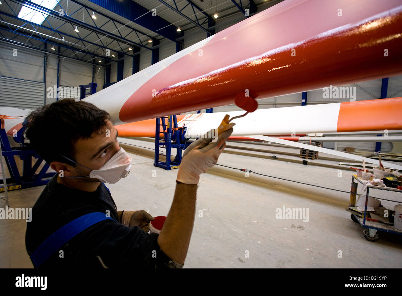 Bremerhaven, Germany, for painting on a rotor blade wind turbines Stock Photo Alamy
