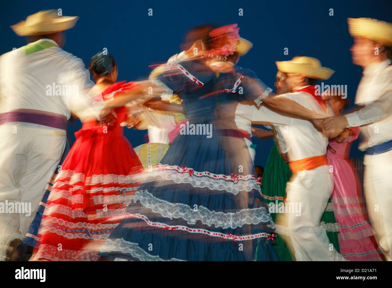 Folkloric dancers, Le Lo Lai Festival, Isla Verde, Puerto Rico Stock Photo