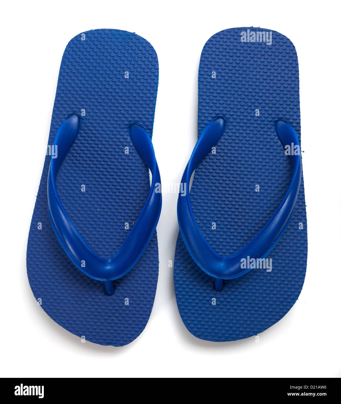 A pair of blue flipflops on a white background Stock Photo - Alamy