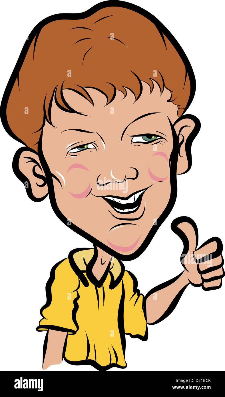 Little boy smiling with thumbs up Stock Photo - Alamy