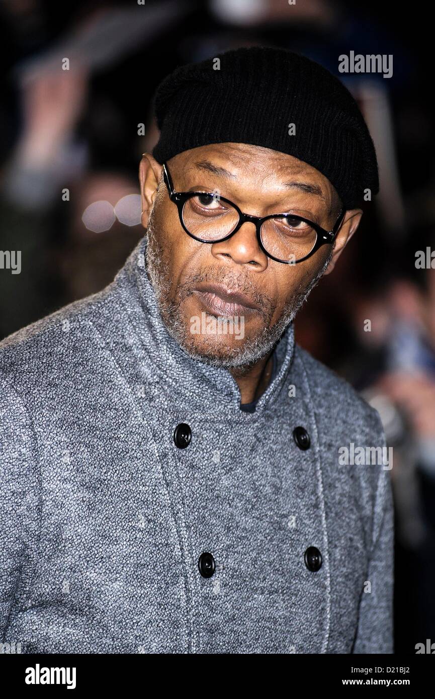Actor Samuel L Jackson attends the UK Premiere of Django Unchained on 10/01/2013 at Empire Leicester Square, London. Persons pictured: Samuel L Jackson. Picture by Julie Edwards/Alamy Live News Stock Photo